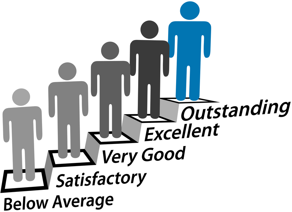People step up stairs improve toward excellent achievement evaluation